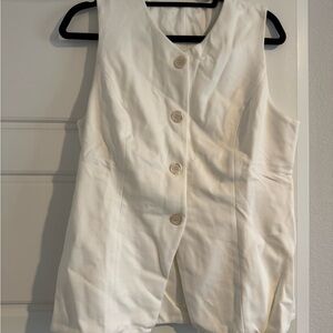 NWT OGL Stylish White Button-Up Vest
